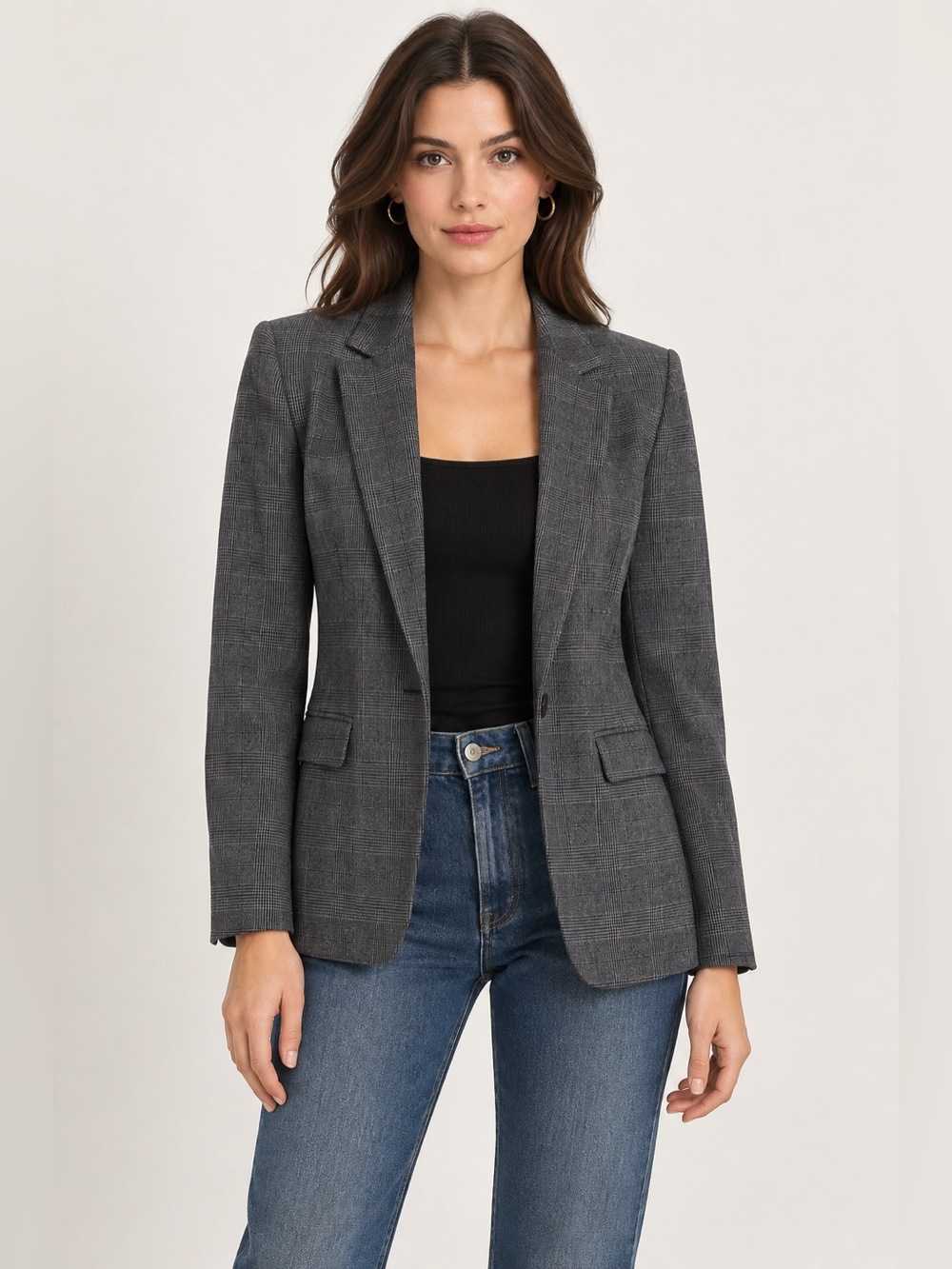 Gap Wool Glen Plaid Blazer Size 8 Dark Academia Office Siren Preppy - Size 8